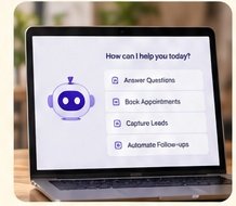 AI automation dashboard on a laptop